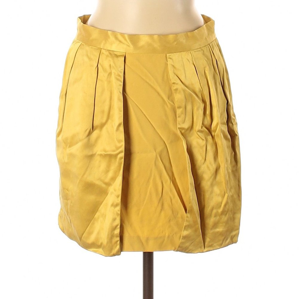 American Retro Yellow Silk Laredo Mini Skirt